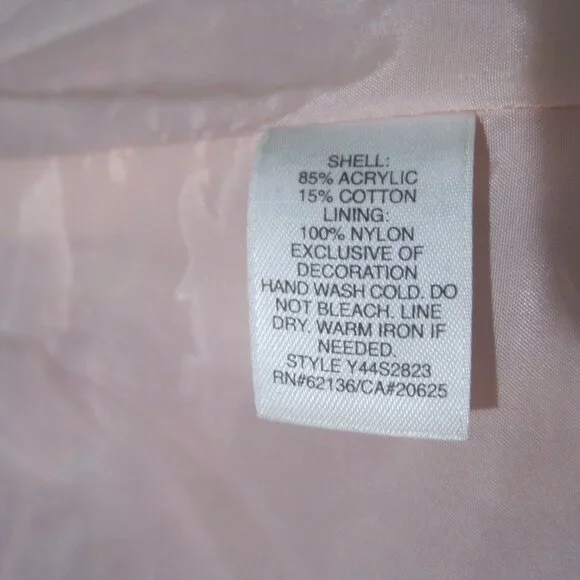 Guess Pink Women’s Knit Nylon Acrylic Cotton Button Mid-Length Coat Size Large - Picture 10 of 10